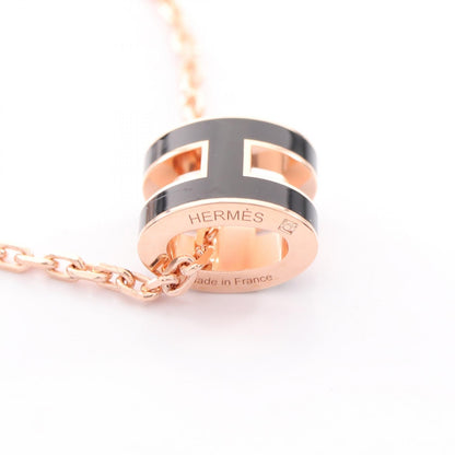 MINI POP H ミニポップアッシュ ネックレス GP ピンクゴールド ブラック エルメス アクセサリー HERMES