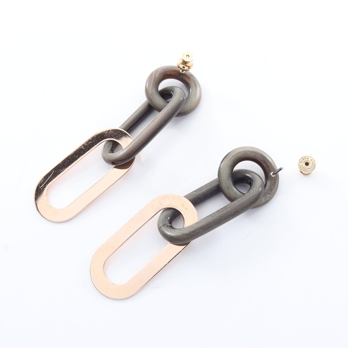 ピアス バッファローホーン GP グレー ゴールド エルメス アクセサリー HERMES