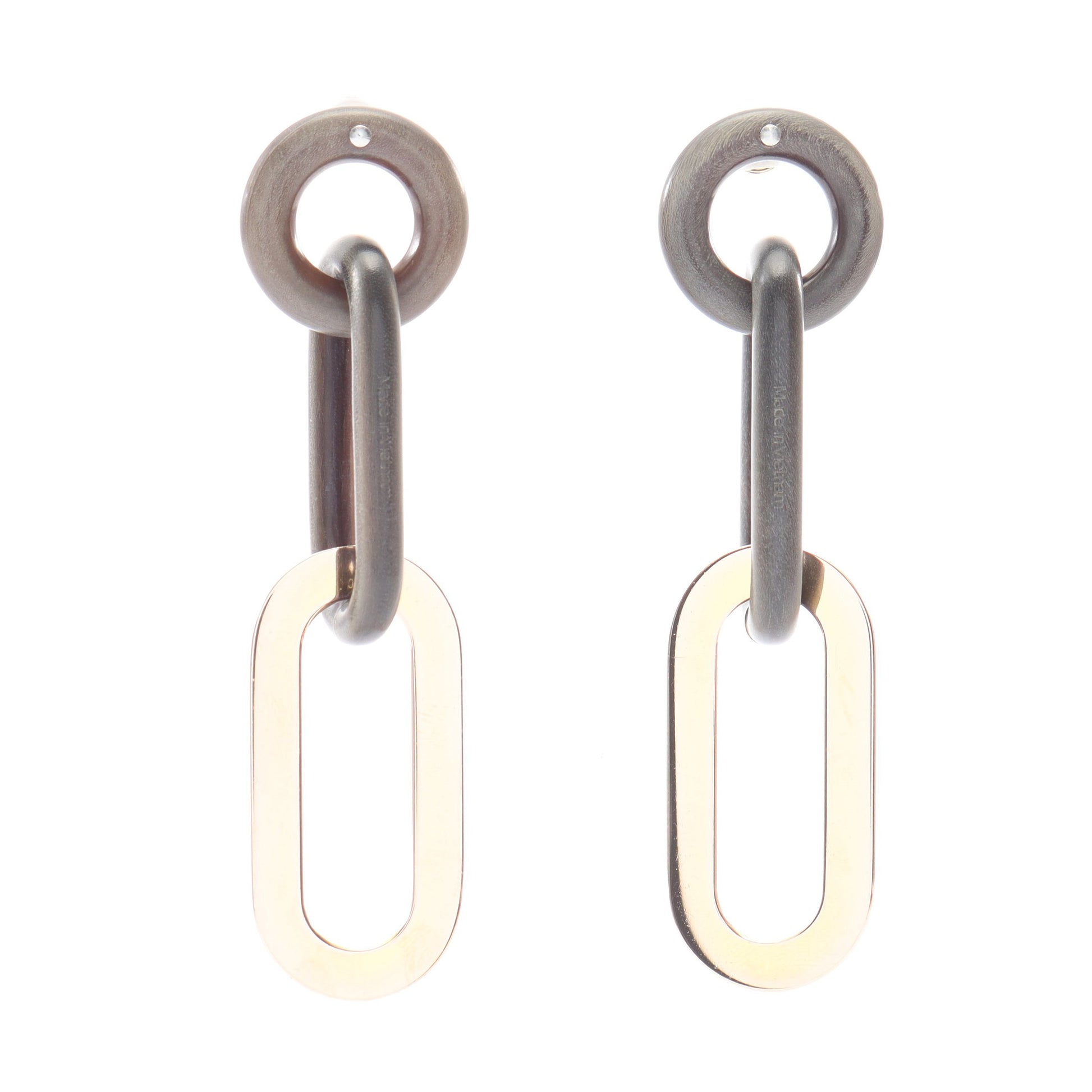 ピアス バッファローホーン GP グレー ゴールド エルメス アクセサリー HERMES