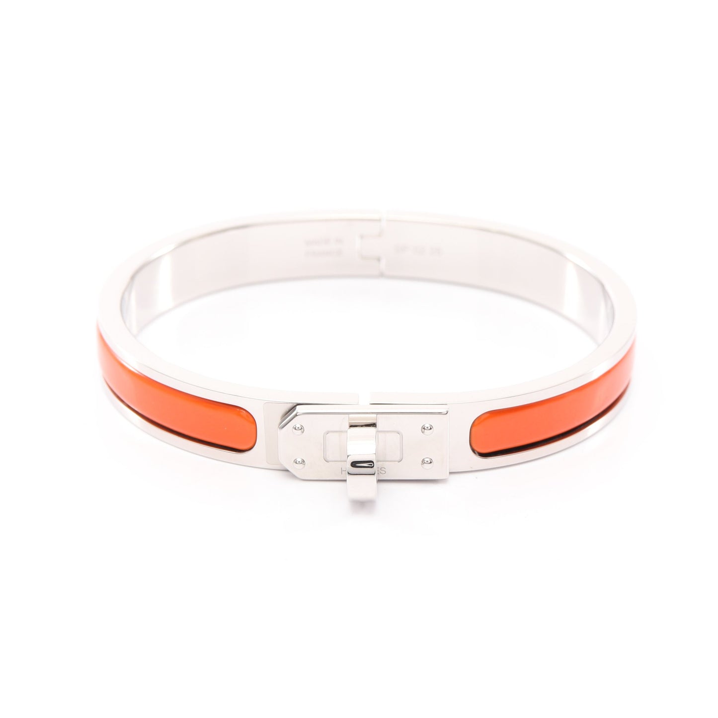 ミニ クリック ケリー バングル エナメル シルバー オレンジ エルメス アクセサリー HERMES