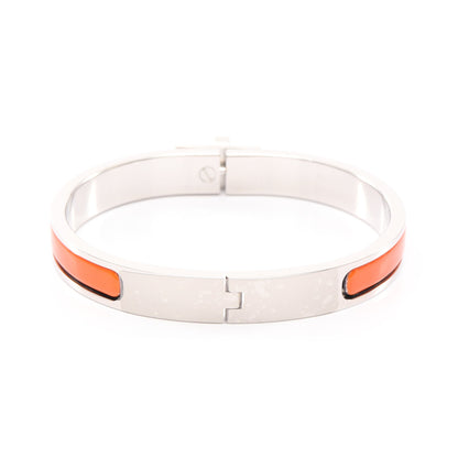 ミニ クリック ケリー バングル エナメル シルバー オレンジ エルメス アクセサリー HERMES