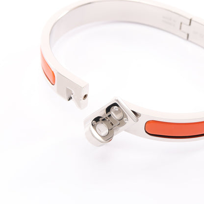ミニ クリック ケリー バングル エナメル シルバー オレンジ エルメス アクセサリー HERMES