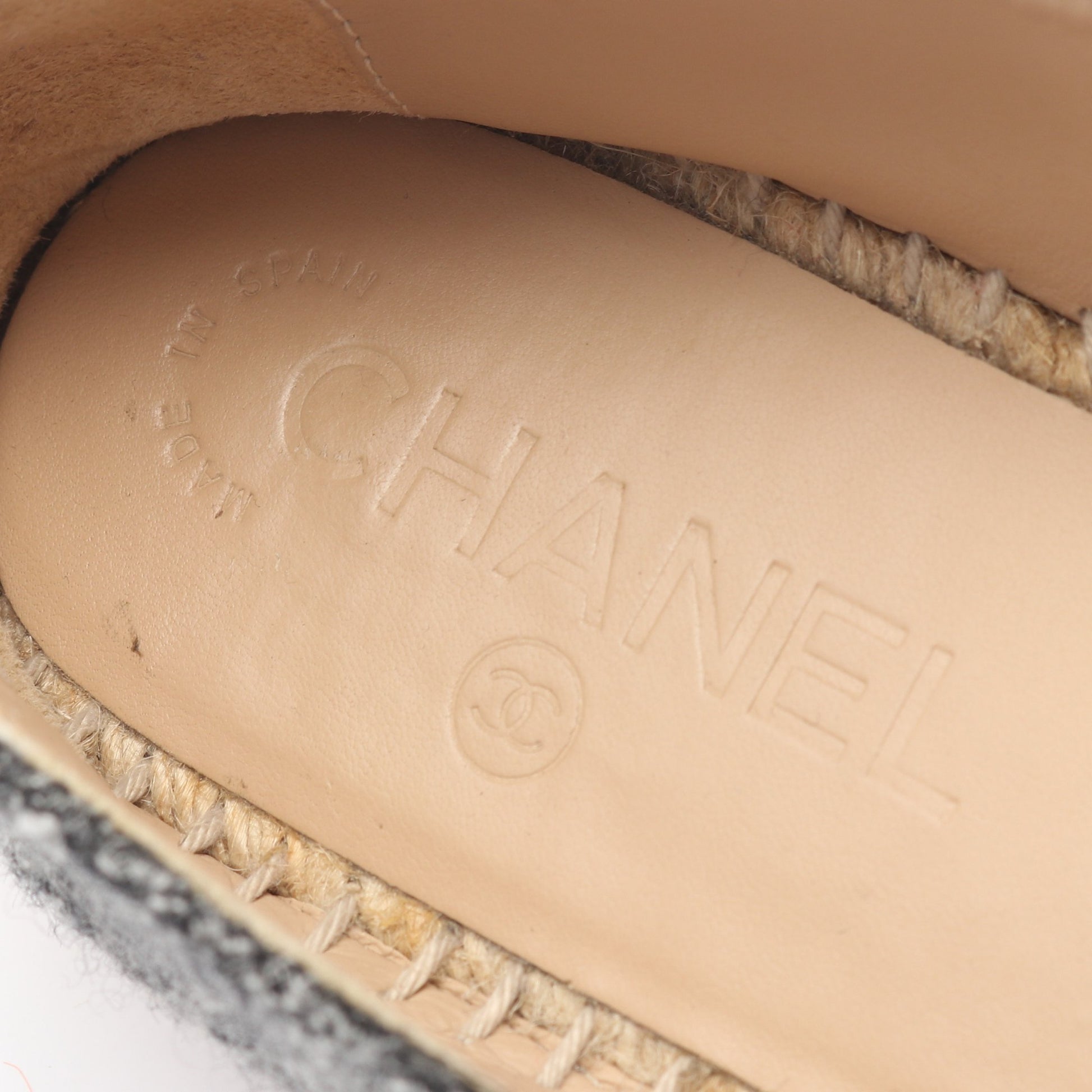 ココマーク エスパドリーユ スリッポン フラットシューズ ファブリック グレー ブラック シャネル シューズ CHANEL