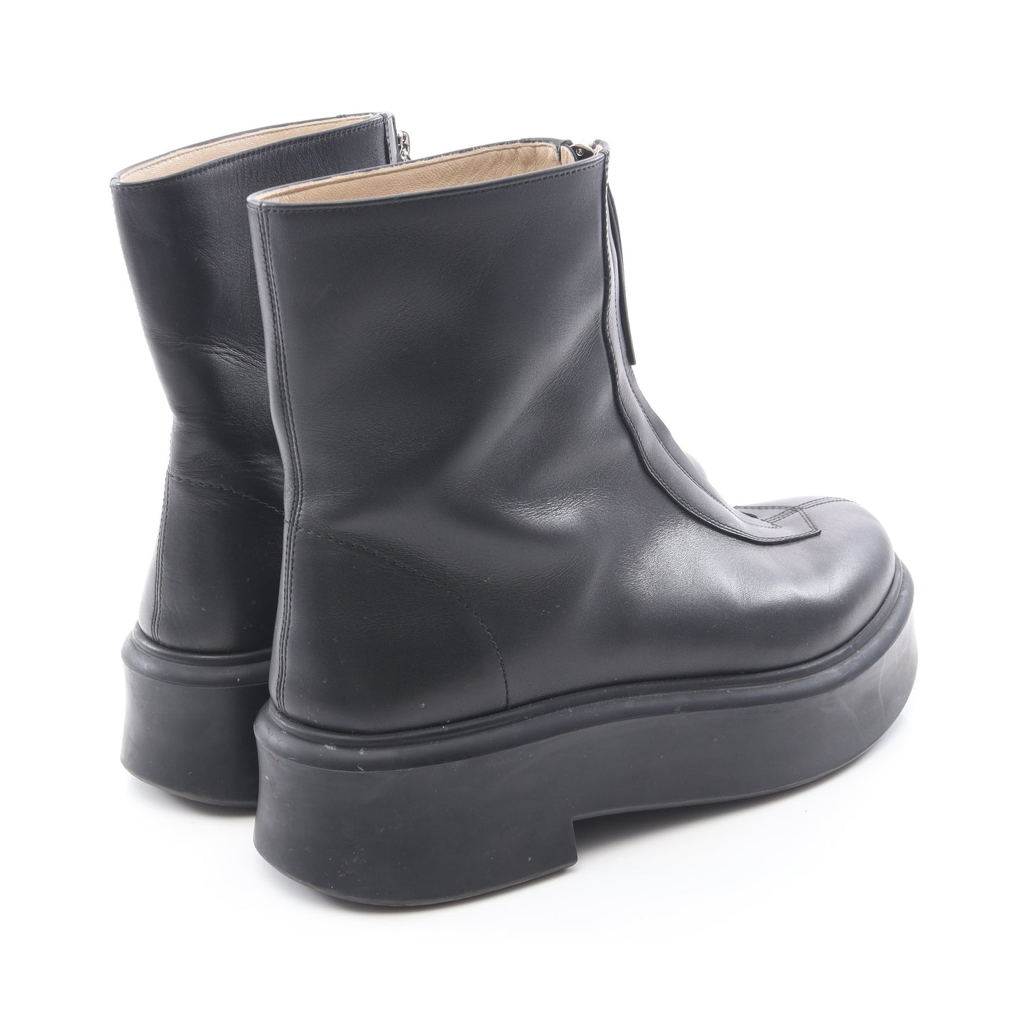 ZIPPED BOOT 1 ブーツ レザー ブラック ザロウ シューズ THE ROW