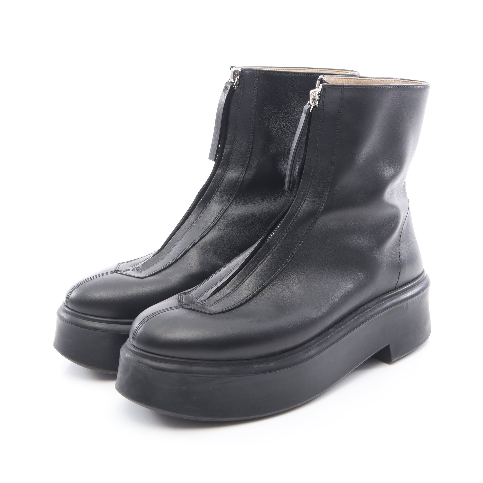 ZIPPED BOOT 1 ブーツ レザー ブラック ザロウ シューズ THE ROW