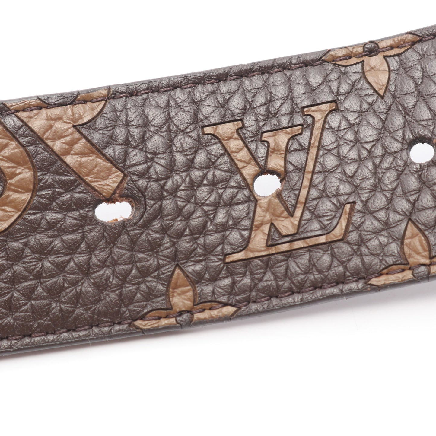 LOUIS VUITTON × Supreme サンチュール LVイニシャル ゴールド金具 ベルト レザー ブラウン ブラック ルイヴィトン 財布・小物 LOUIS VUITTON