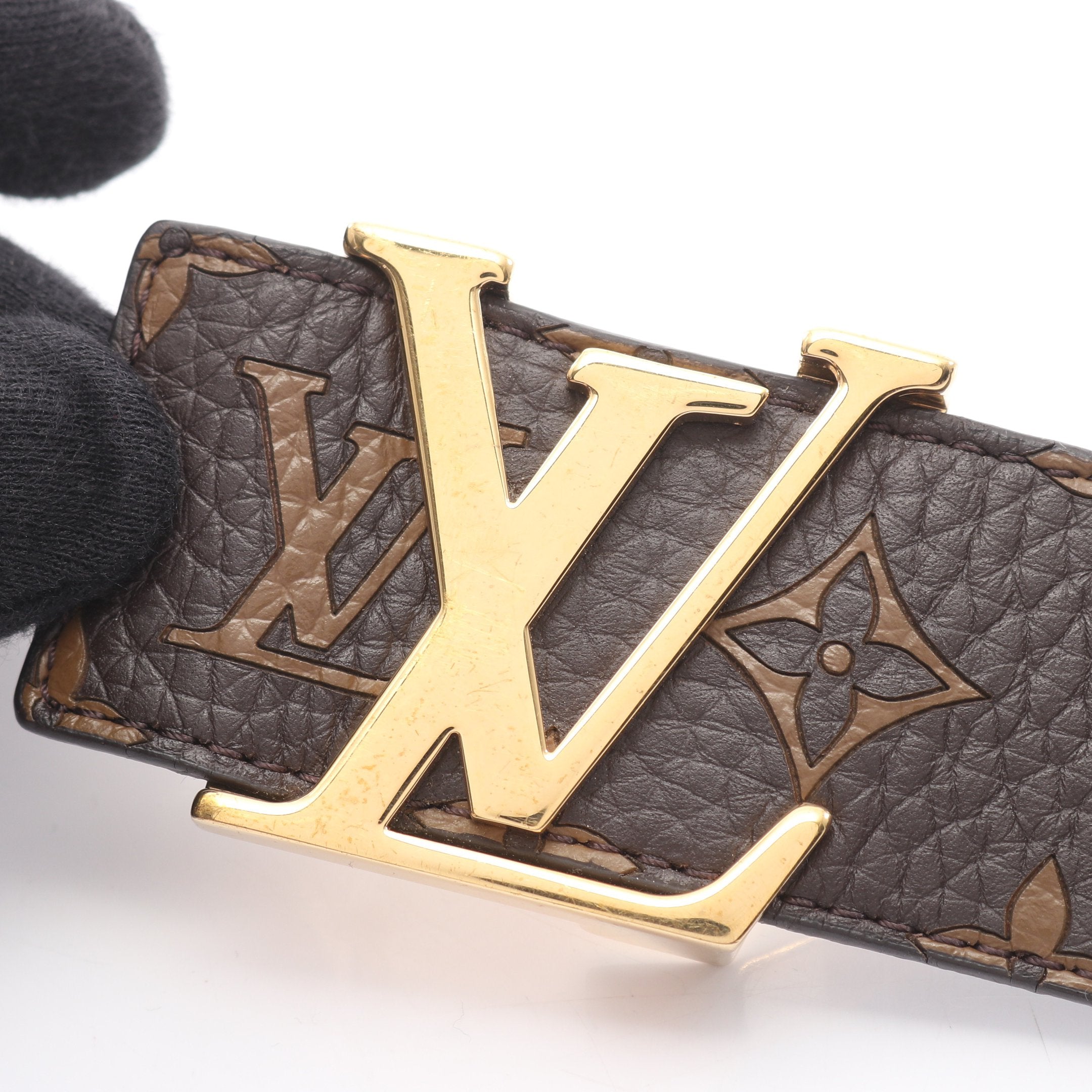 ✨極美品✨ルイヴィトン LOUIS VUITTONレザー細ベルト ブラウン LV ルイヴィトン 小物 メンズ雑貨 ベルト ブラウン 茶色/ブランド