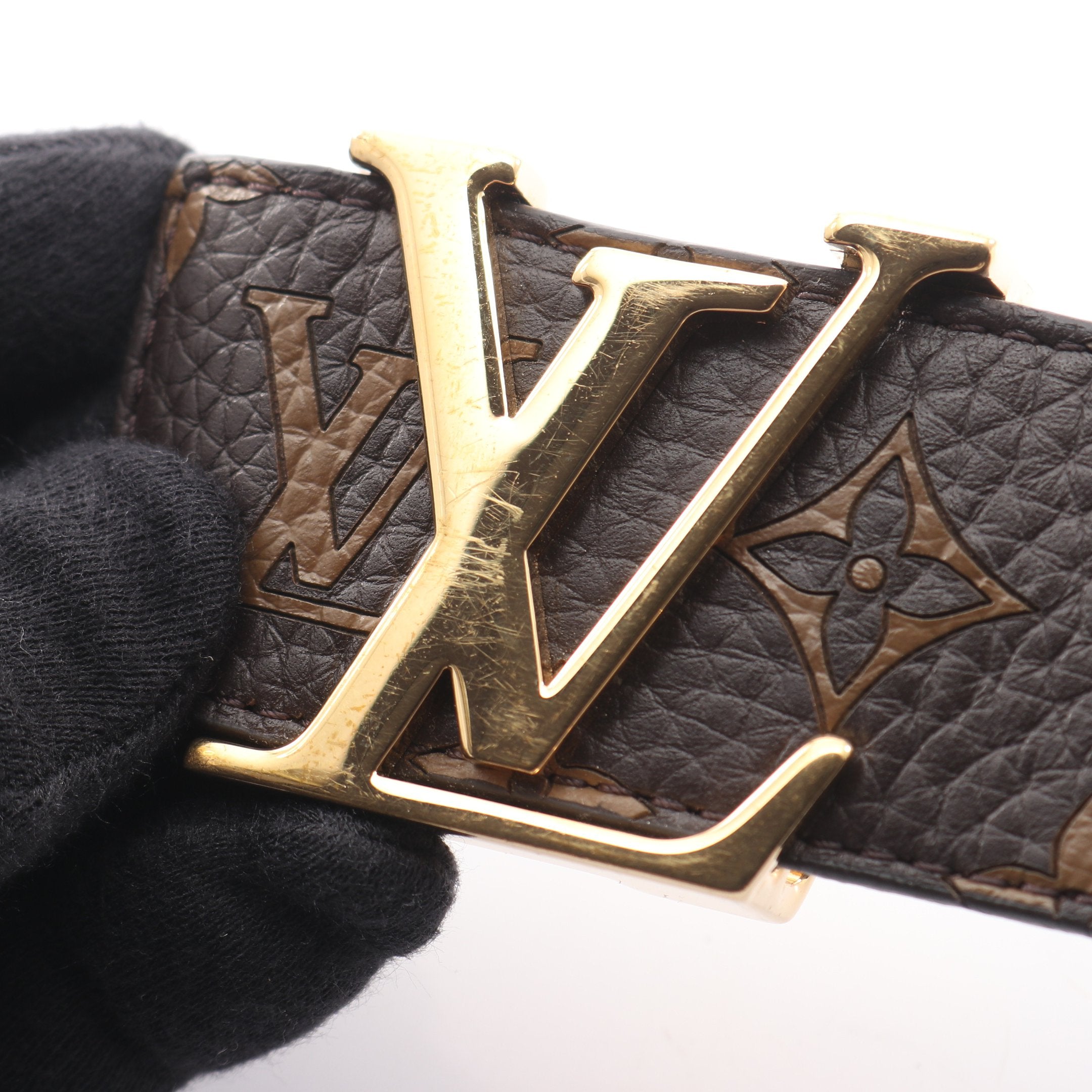 LOUIS VUITTON サンチュール モノグラム ゴールドバックル ベルト LOUIS VUITTON】【LVバックル】【ゴールドバックル】ルイヴィトン
