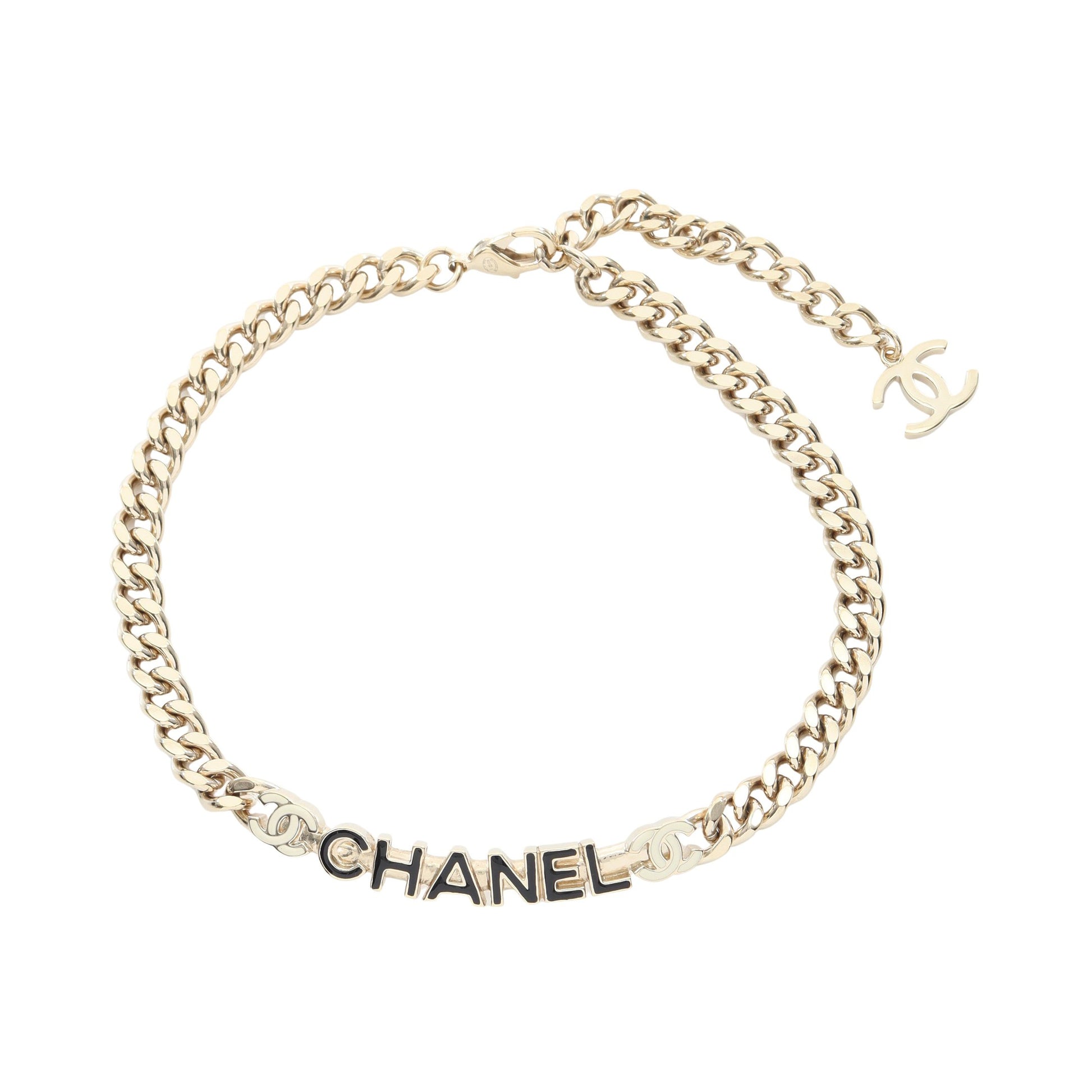 ココマーク ロゴ チョーカー GP ゴールド ブラック オフホワイト B22S シャネル アクセサリー CHANEL