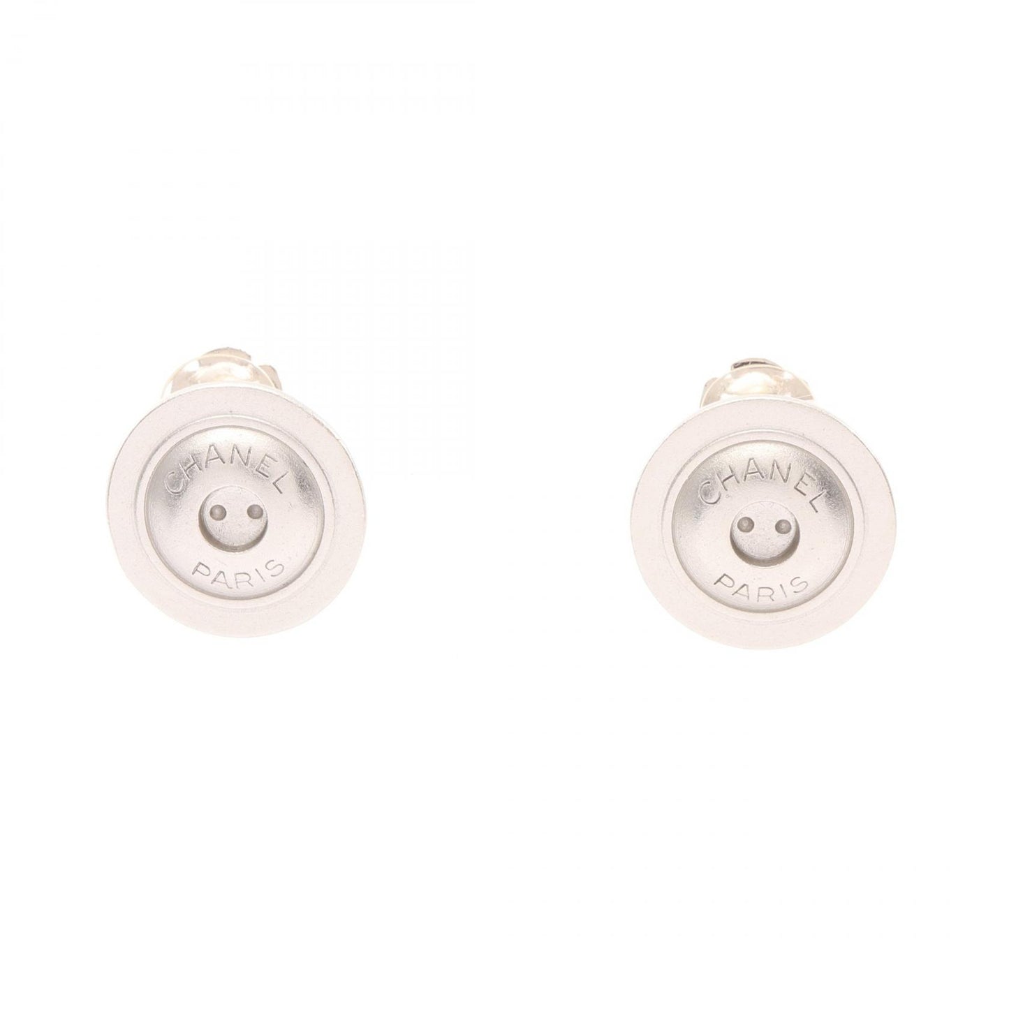 ロゴ ボタン イヤリング シルバー 00C シャネル アクセサリー CHANEL