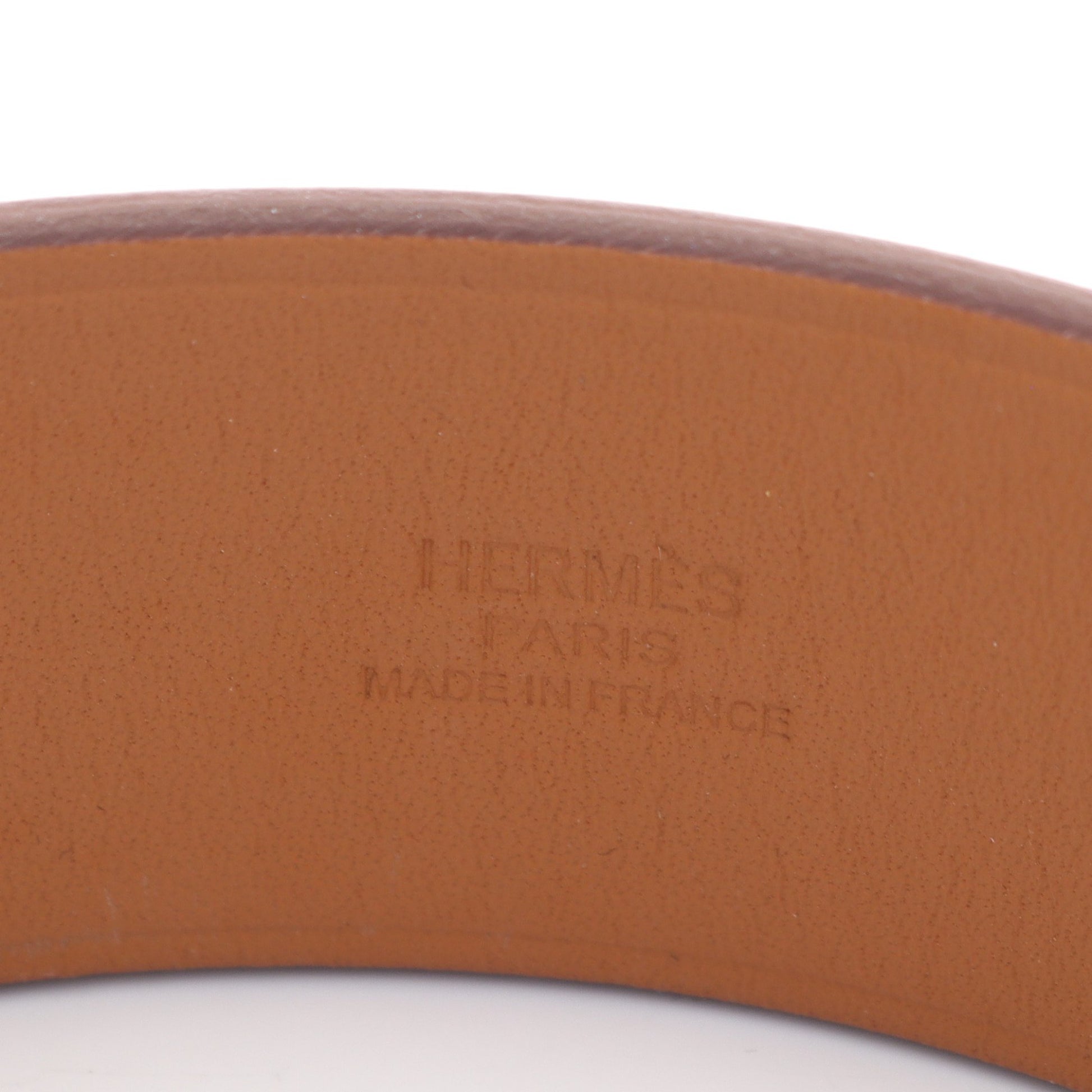 スーパーH バングル レザー シルバー ライトブラウン Y刻印 エルメス アクセサリー HERMES