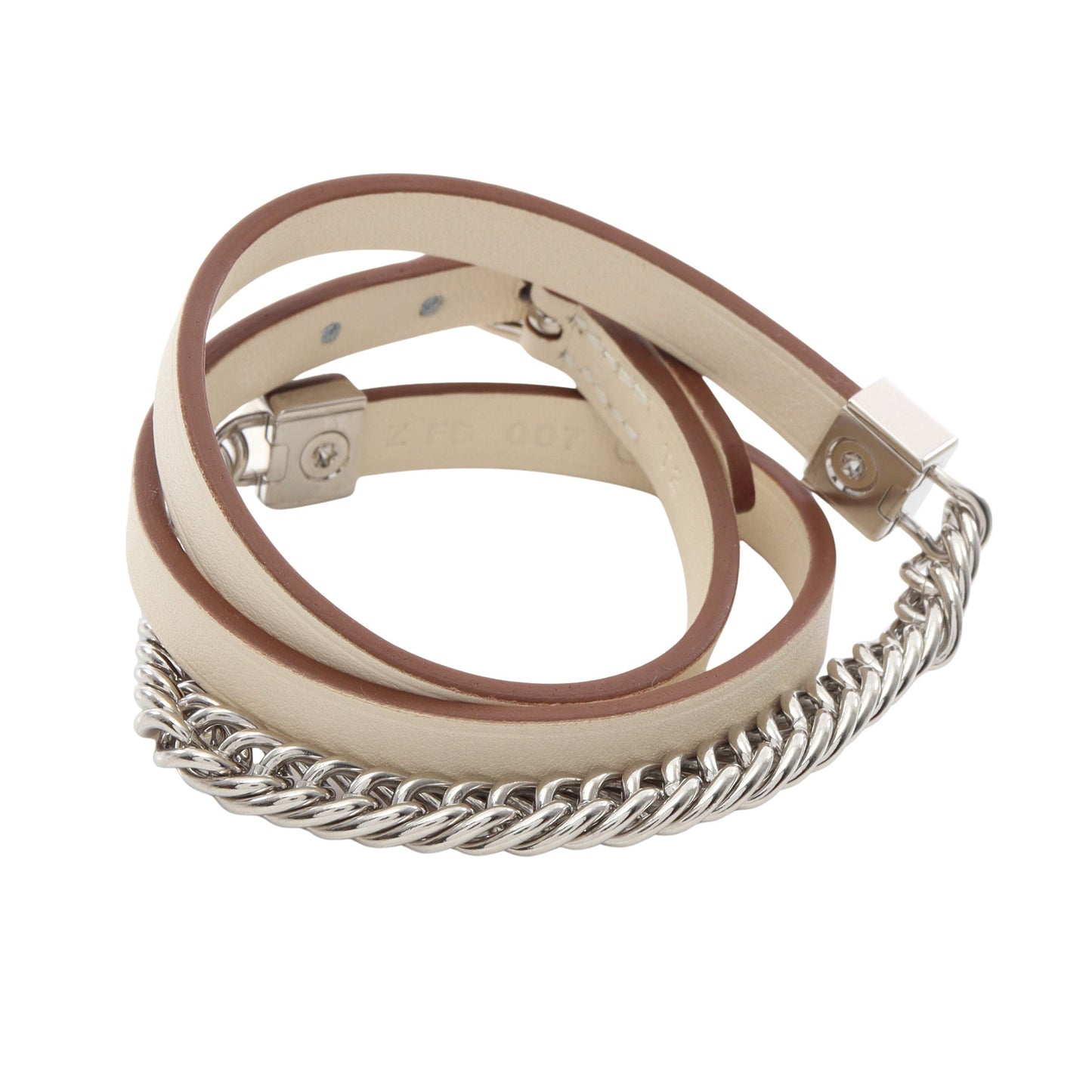 グルメット エスケトル トリプルトゥール Z刻印 ブレスレット レザー シルバー アイボリー エルメス アクセサリー HERMES