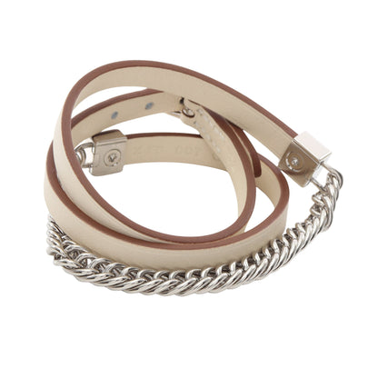 グルメット エスケトル トリプルトゥール Z刻印 ブレスレット レザー シルバー アイボリー エルメス アクセサリー HERMES