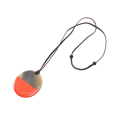 ミニマルシティ ペンダント ネックレス レザー バッファローホーン オレンジブラウン ブラウン エルメス アクセサリー HERMES