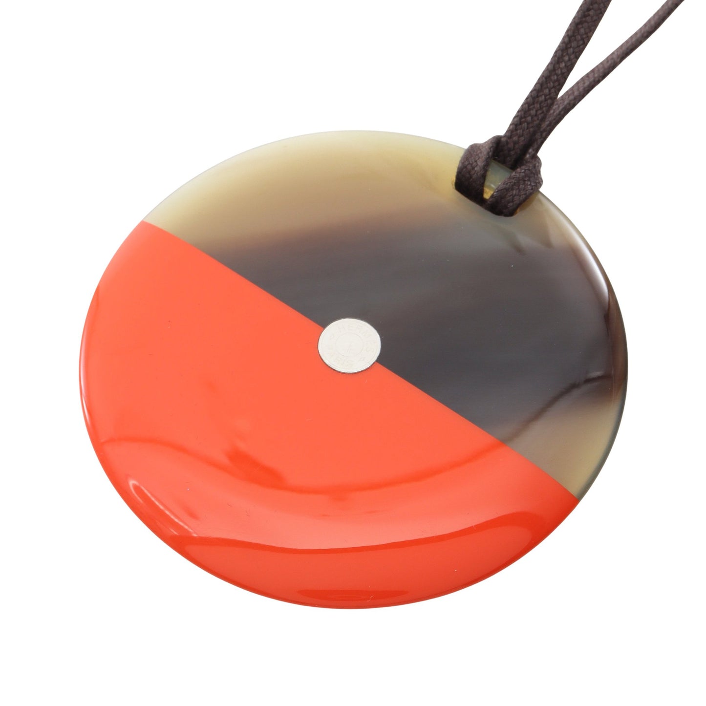 ミニマルシティ ペンダント ネックレス レザー バッファローホーン オレンジブラウン ブラウン エルメス アクセサリー HERMES