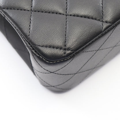 マトラッセ Wフラップ Wチェーンショルダーバッグ ラムスキン ブラック ゴールド金具 シャネル バッグ CHANEL