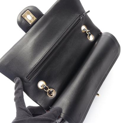 マトラッセ Wフラップ Wチェーンショルダーバッグ ラムスキン ブラック ゴールド金具 シャネル バッグ CHANEL