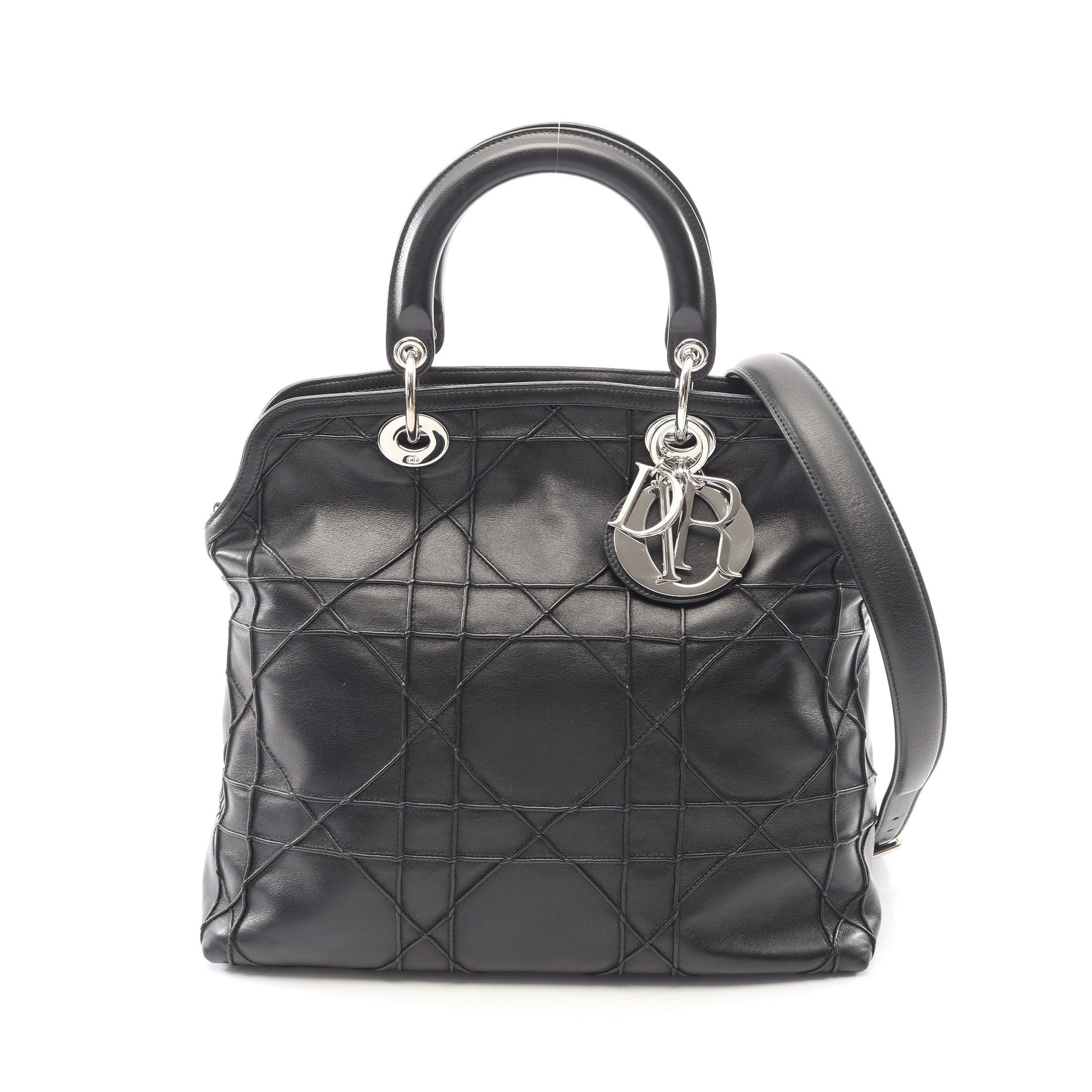 グランヴィル カナージュ 2WAY ハンドバッグ レザー ブラック クリスチャンディオール バッグ Christian Dior