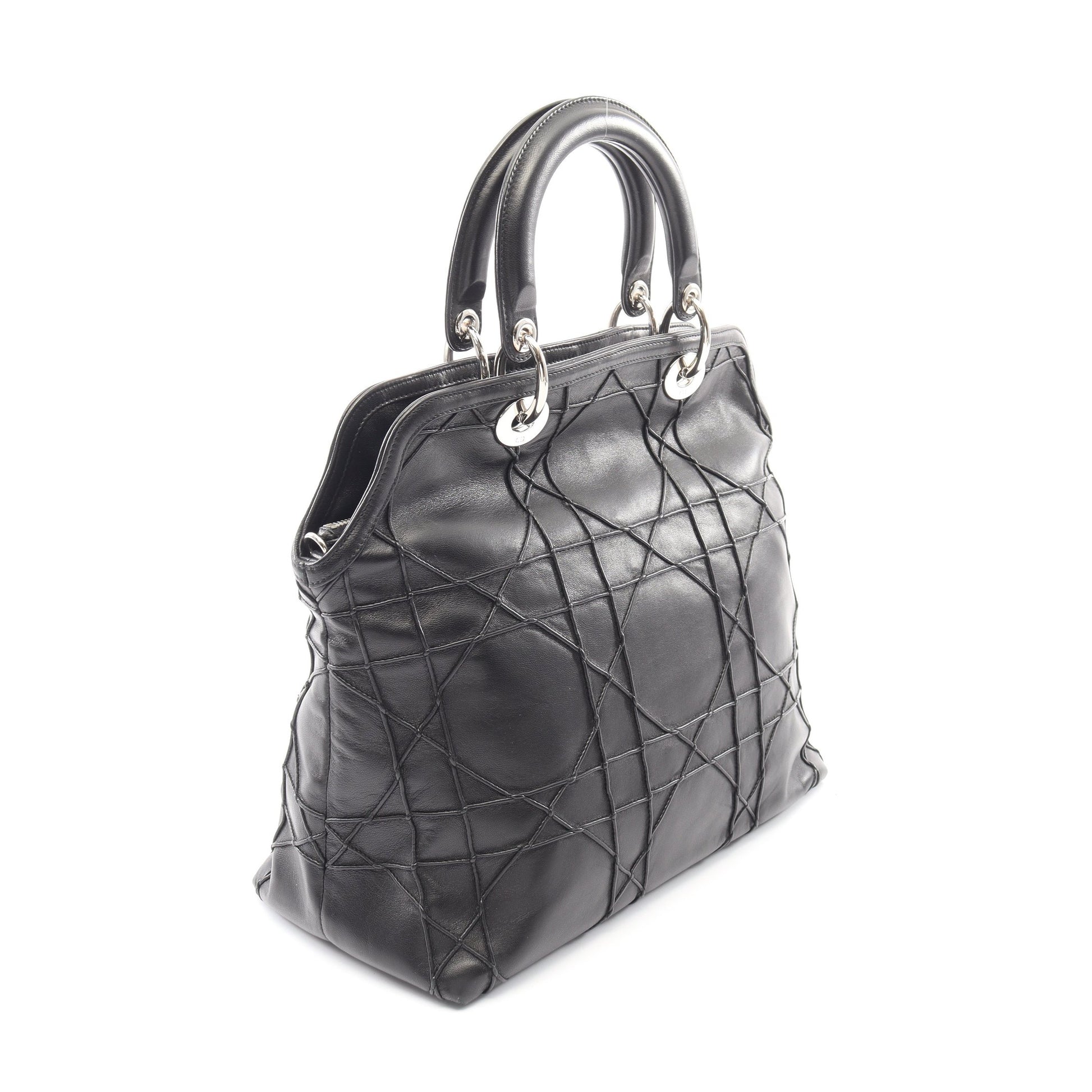 グランヴィル カナージュ 2WAY ハンドバッグ レザー ブラック クリスチャンディオール バッグ Christian Dior