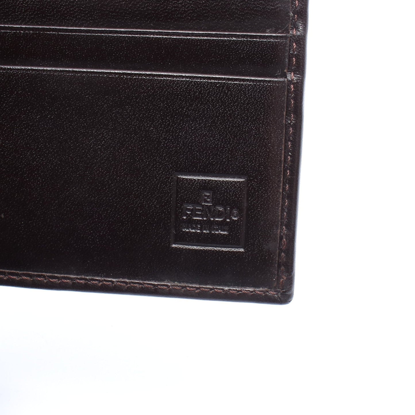 ズッカ 二つ折り財布 キャンバス レザー ブラウン ダークブラウン フェンディ 財布・小物 FENDI