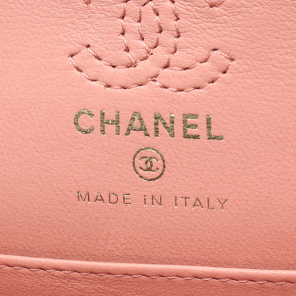 マトラッセ クラシック ミニバッグ バッグチャーム レザー ピンク ゴールド金具 シャネル 財布・小物 CHANEL