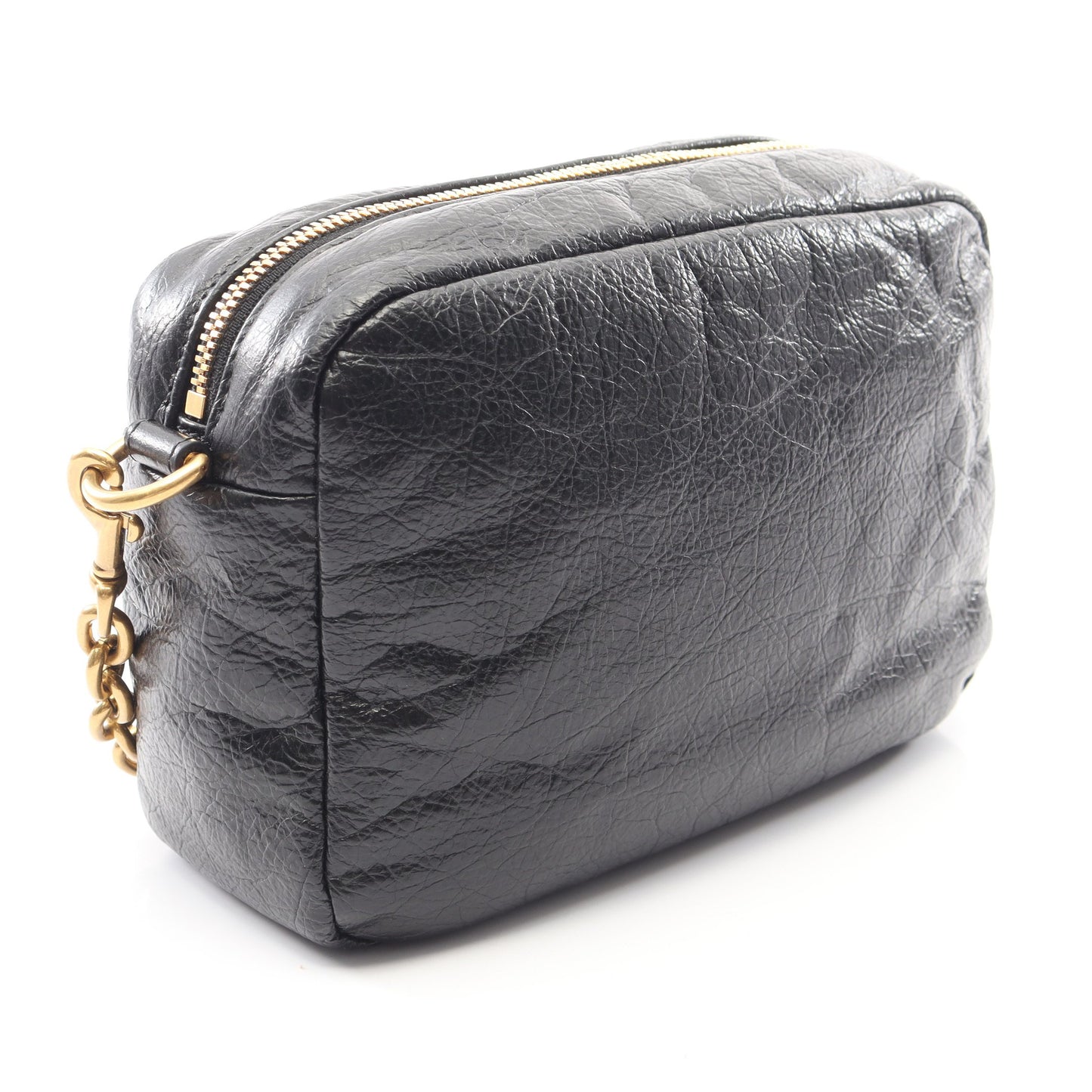 MONACO XS カメラバッグ チェーンショルダーバッグ レザー ブラック バレンシアガ バッグ BALENCIAGA