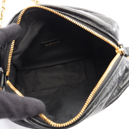 MONACO XS カメラバッグ チェーンショルダーバッグ レザー ブラック バレンシアガ バッグ BALENCIAGA