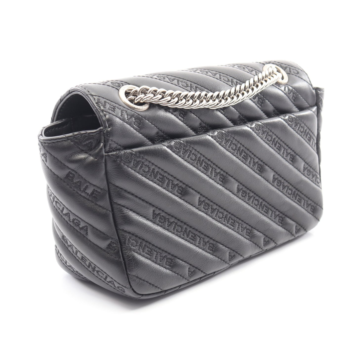 BBロゴ チェーンショルダーバッグ レザー ブラック バレンシアガ バッグ BALENCIAGA