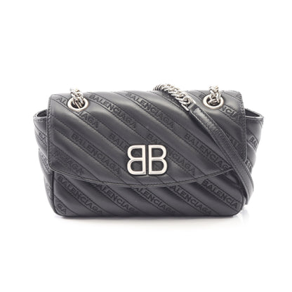 BBロゴ チェーンショルダーバッグ レザー ブラック バレンシアガ バッグ BALENCIAGA