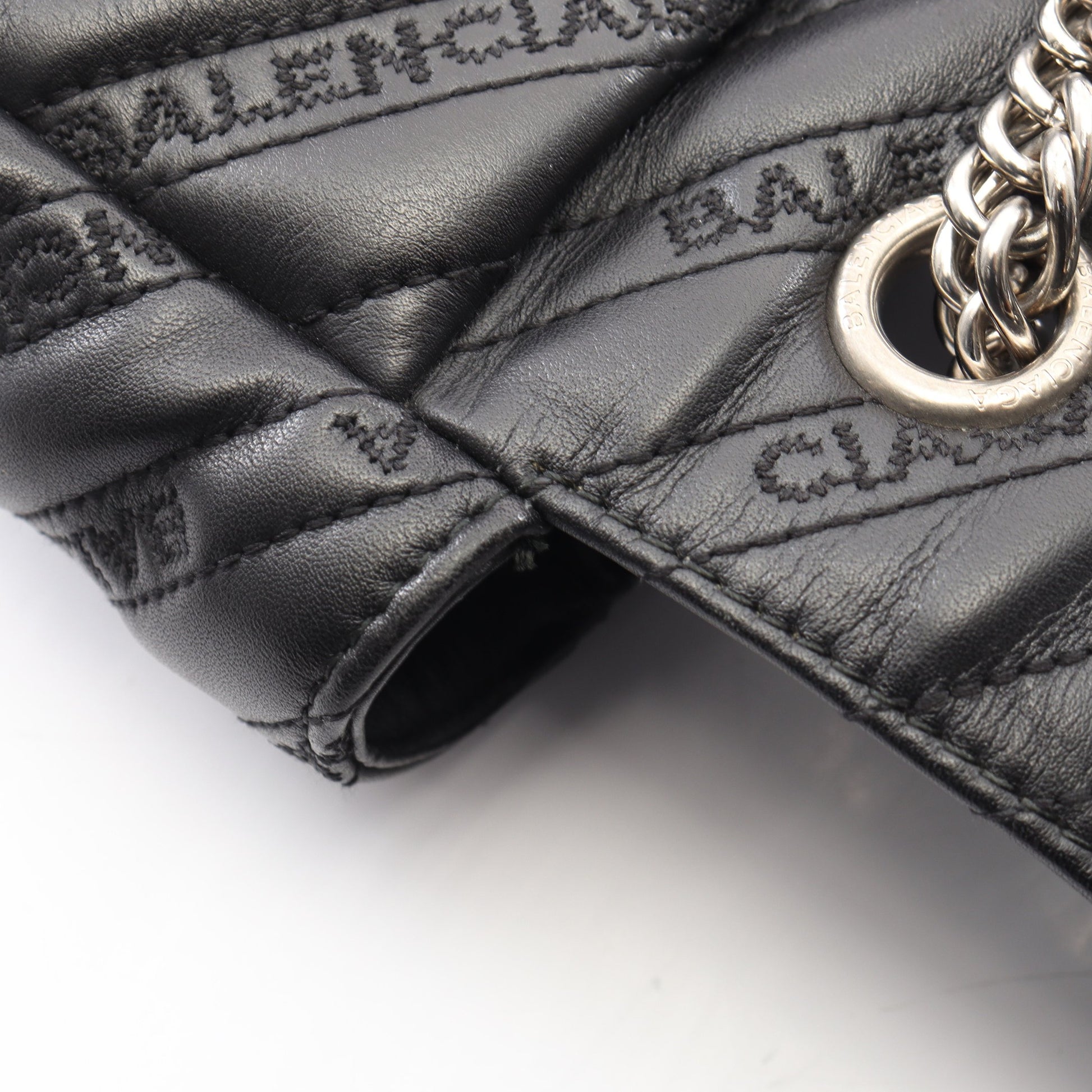 BBロゴ チェーンショルダーバッグ レザー ブラック バレンシアガ バッグ BALENCIAGA
