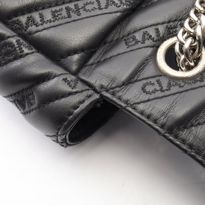 BBロゴ チェーンショルダーバッグ レザー ブラック バレンシアガ バッグ BALENCIAGA