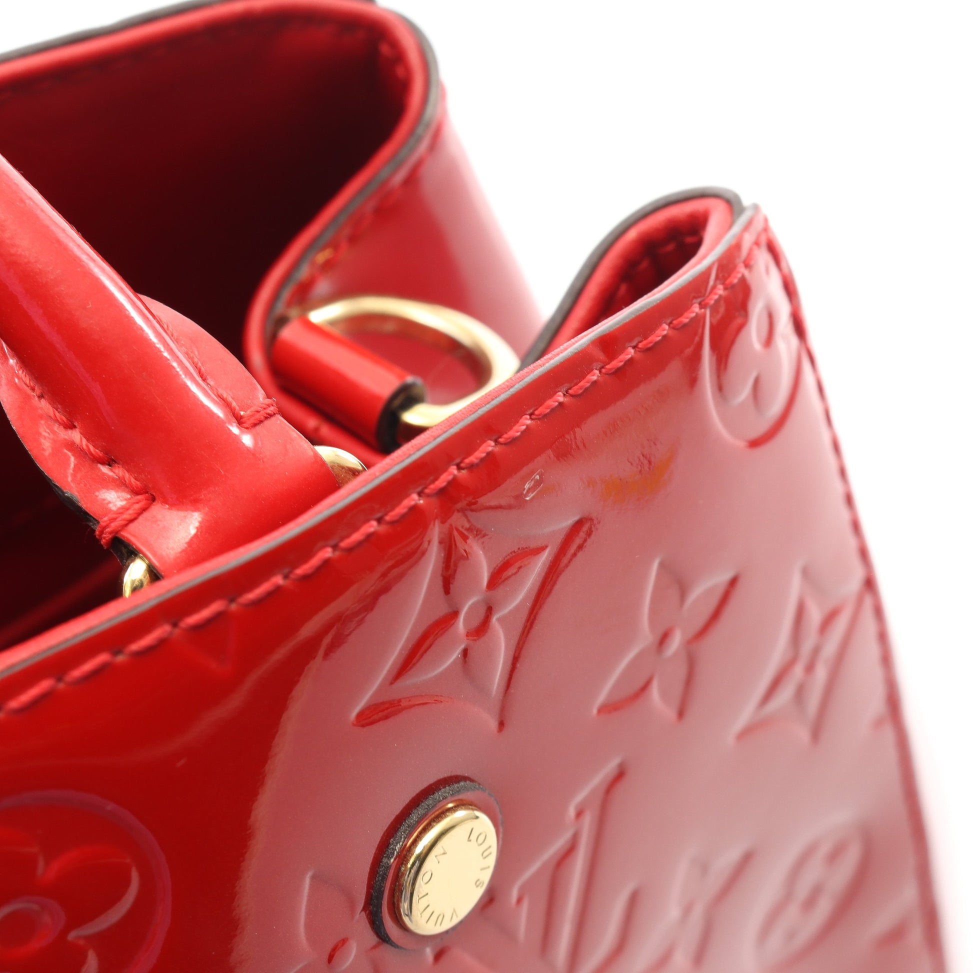 モンテーニュMM モノグラムヴェルニ スリーズ 2WAY ハンドバッグ レザー レッド ルイヴィトン バッグ LOUIS VUITTON
