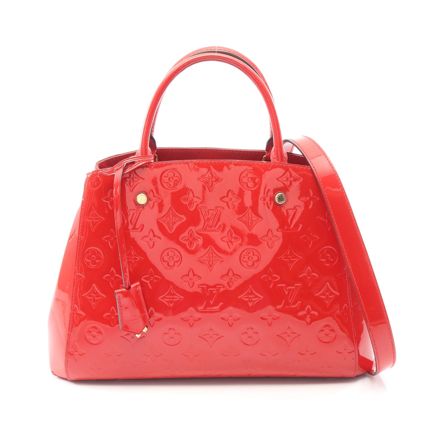 モンテーニュMM モノグラムヴェルニ スリーズ 2WAY ハンドバッグ レザー レッド ルイヴィトン バッグ LOUIS VUITTON