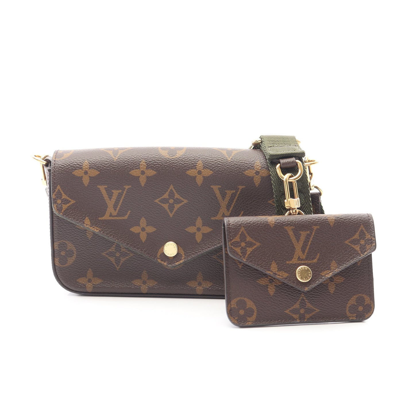 ミュルティ ポシェット フェリシー モノグラム ショルダーバッグ PVC ブラウン ダークグリーン ルイヴィトン バッグ LOUIS VUITTON