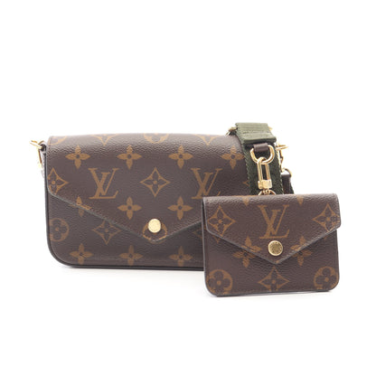 ミュルティ ポシェット フェリシー モノグラム ショルダーバッグ PVC ブラウン ダークグリーン ルイヴィトン バッグ LOUIS VUITTON