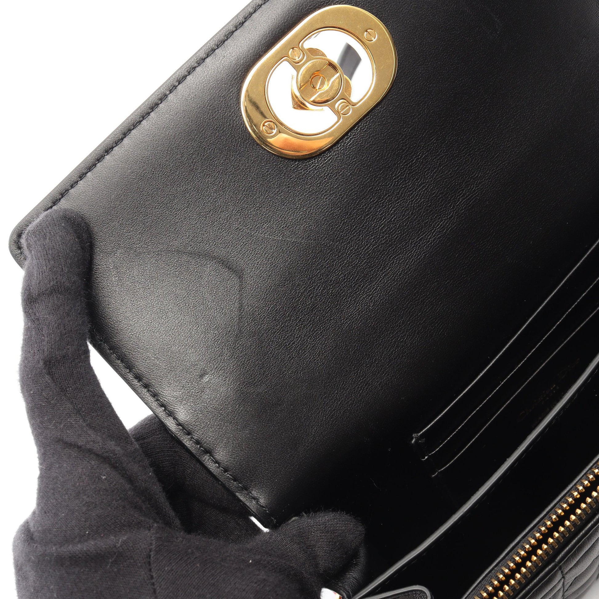 MISS CARO ミニバッグ マクロカナージュ チェーンショルダーバッグ レザー ブラック クリスチャンディオール バッグ Christian Dior