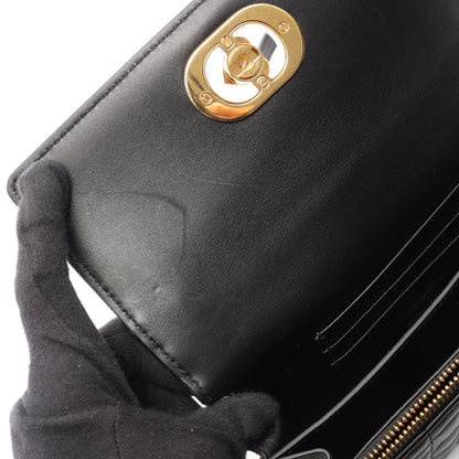 MISS CARO ミニバッグ マクロカナージュ チェーンショルダーバッグ レザー ブラック クリスチャンディオール バッグ Christian Dior