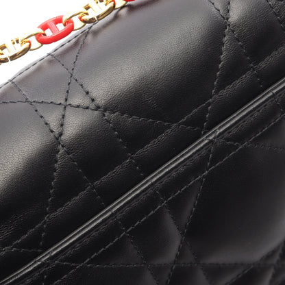 MISS CARO ミニバッグ マクロカナージュ チェーンショルダーバッグ レザー ブラック クリスチャンディオール バッグ Christian Dior