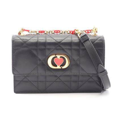 MISS CARO ミニバッグ マクロカナージュ チェーンショルダーバッグ レザー ブラック クリスチャンディオール バッグ Christian Dior