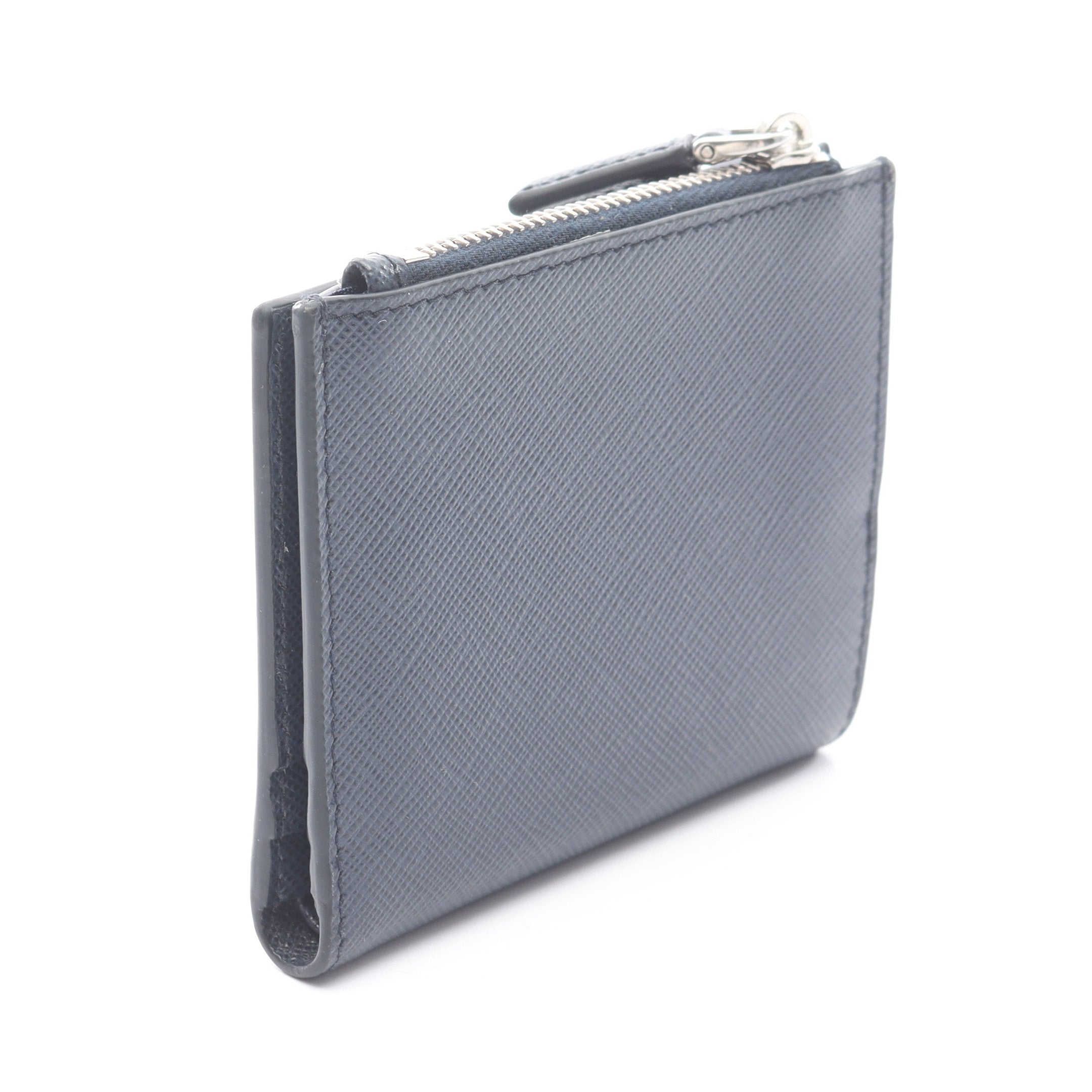 SAFFIANO 二つ折り財布 サフィアーノレザー ネイビー プラダ – RECLO
