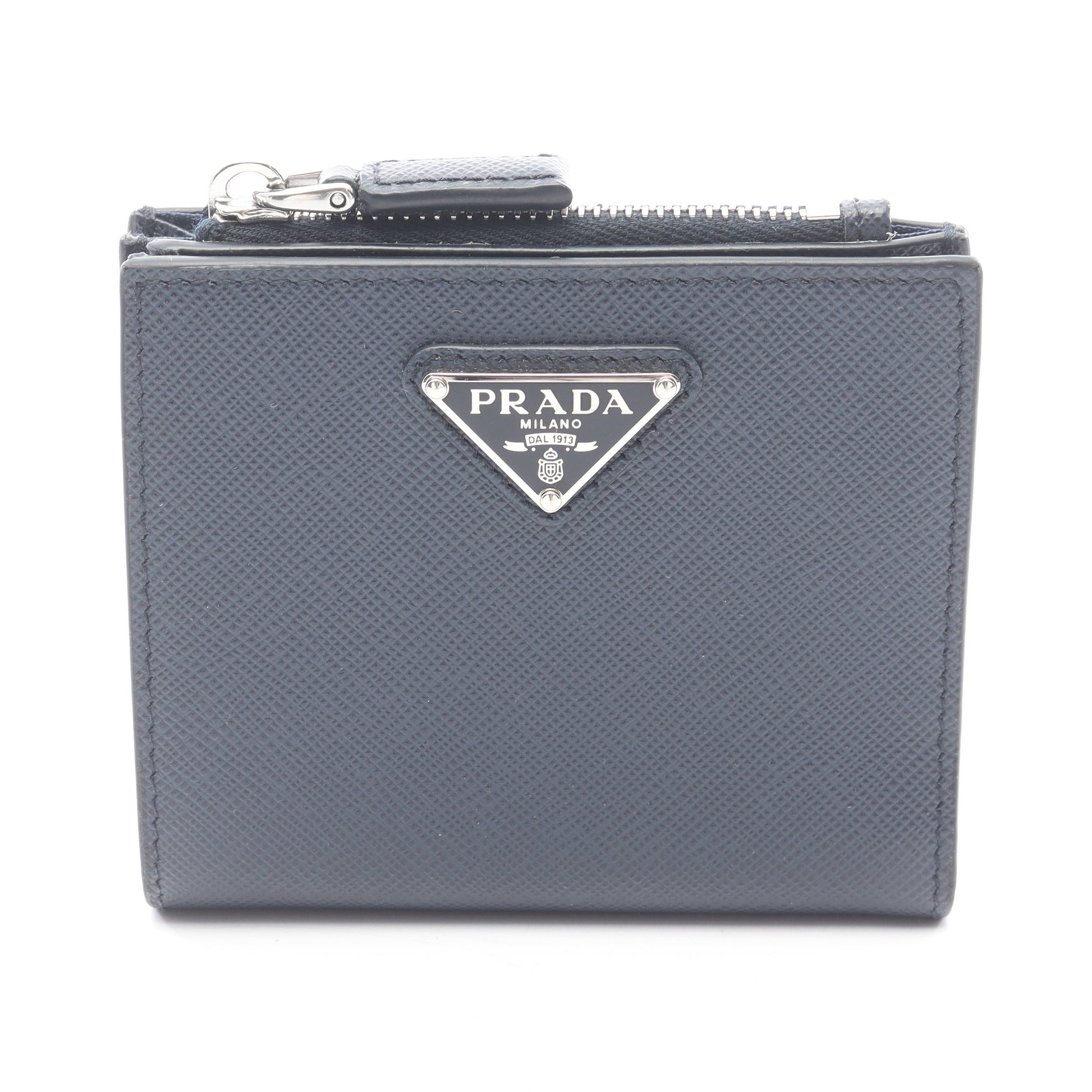 SAFFIANO 二つ折り財布 サフィアーノレザー ネイビー プラダ 財布・小物 PRADA