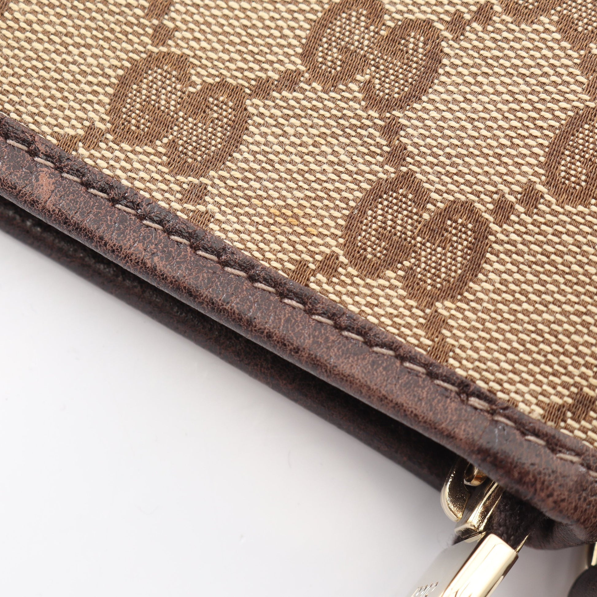 アビー GGキャンバス ショルダーバッグ キャンバス レザー ベージュ ダークブラウン グッチ バッグ GUCCI