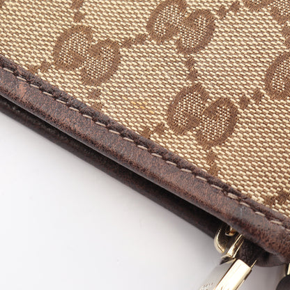 アビー GGキャンバス ショルダーバッグ キャンバス レザー ベージュ ダークブラウン グッチ バッグ GUCCI