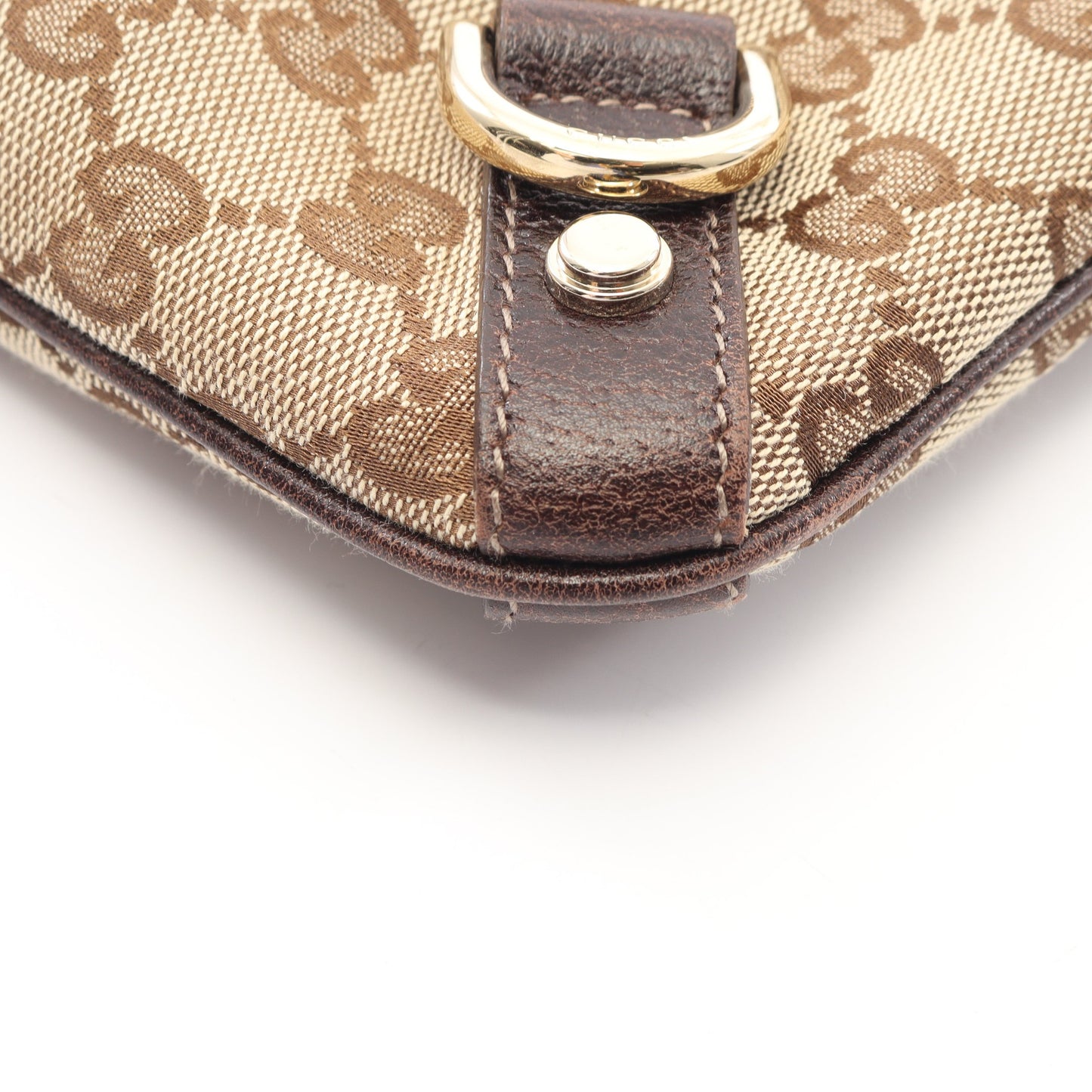 アビー GGキャンバス ショルダーバッグ キャンバス レザー ベージュ ダークブラウン グッチ バッグ GUCCI