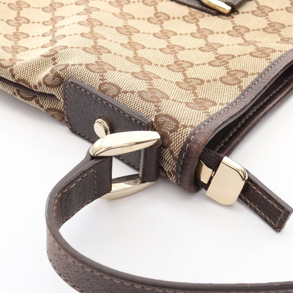 アビー GGキャンバス ショルダーバッグ キャンバス レザー ベージュ ダークブラウン グッチ バッグ GUCCI