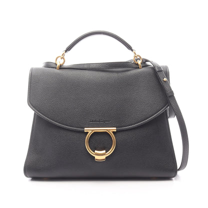 マーゴット ガンチーニ 2WAY ハンドバッグ レザー ブラック サルヴァトーレフェラガモ バッグ Salvatore Ferragamo