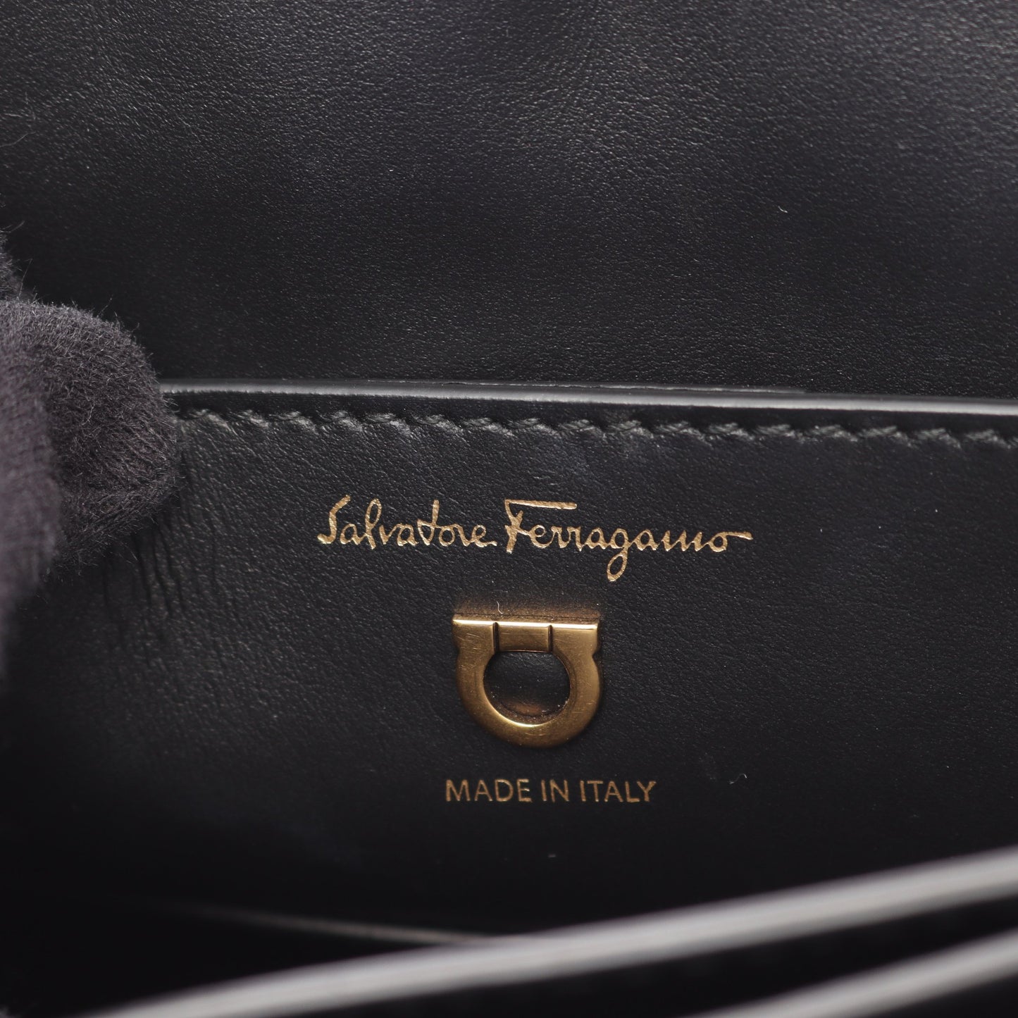 マーゴット ガンチーニ 2WAY ハンドバッグ レザー ブラック サルヴァトーレフェラガモ バッグ Salvatore Ferragamo