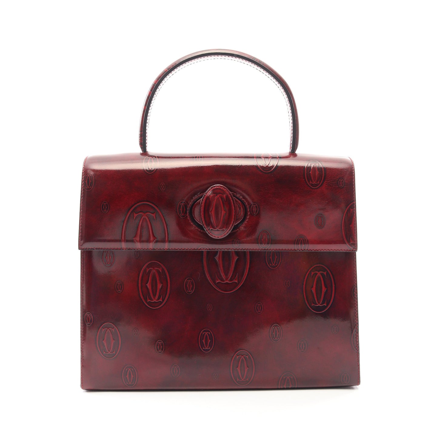 ハッピーバースデー ハンドバッグ レザー ボルドー カルティエ バッグ Cartier