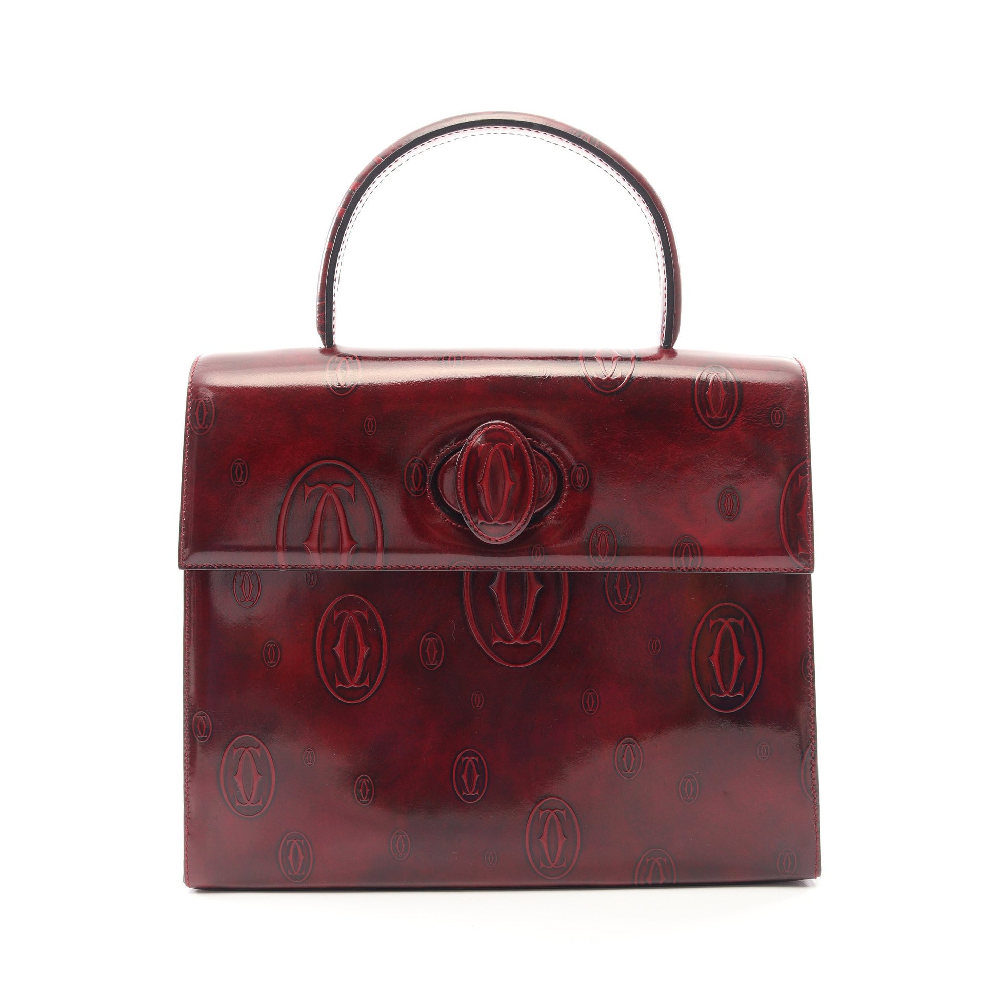 ハッピーバースデー ハンドバッグ レザー ボルドー カルティエ バッグ Cartier