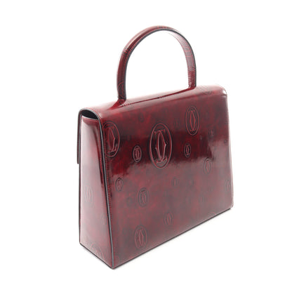 ハッピーバースデー ハンドバッグ レザー ボルドー カルティエ バッグ Cartier